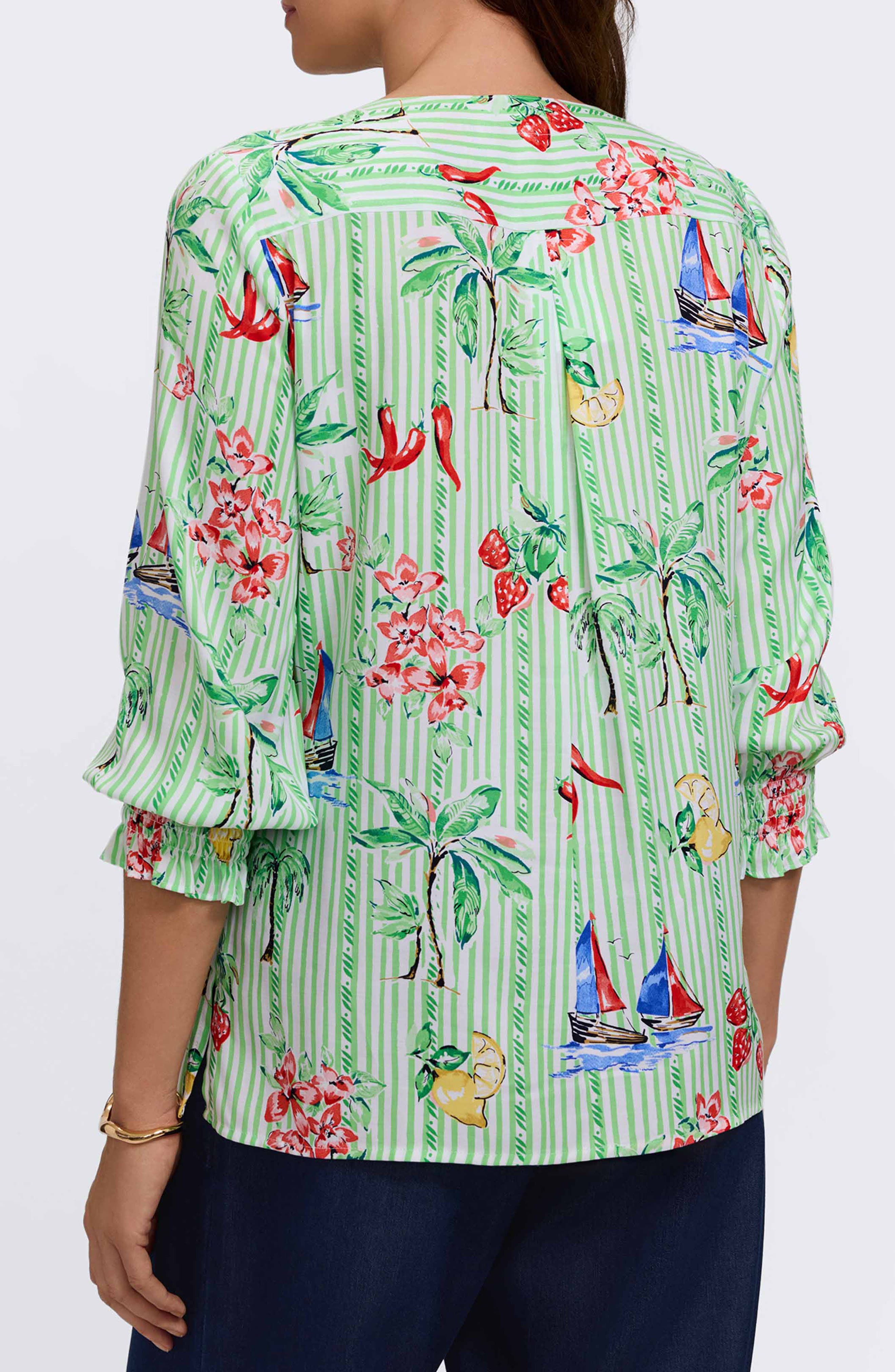 Alicia Resort Stripe Popover Top - image 2