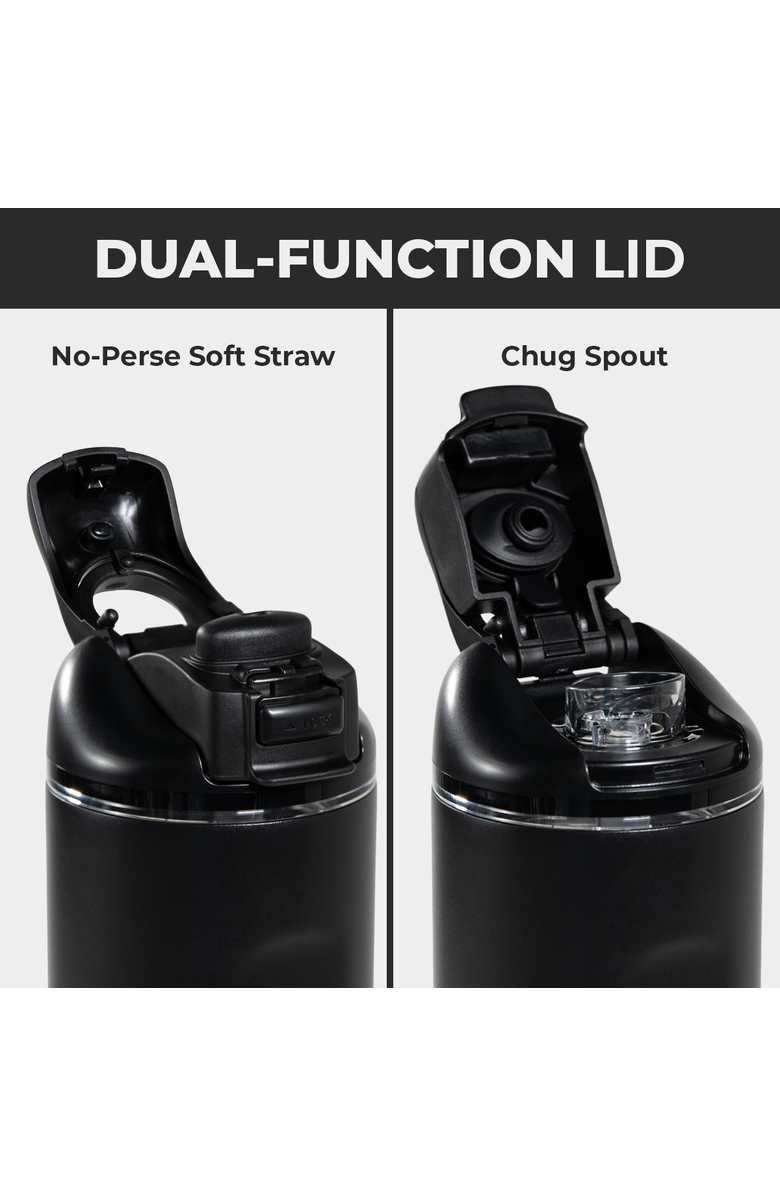 HydroJug Ease2o 32oz Insulated Stainless Steel Water Bottle With Dual Sip & Chug Lid, Alternate, color, Black