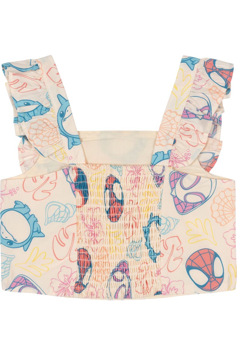 Spidey and His Amazing Friends Sleeveless Tank Top and Bubble Skort 2-Piece Set, Alternate, color, Cream Spidey Friends