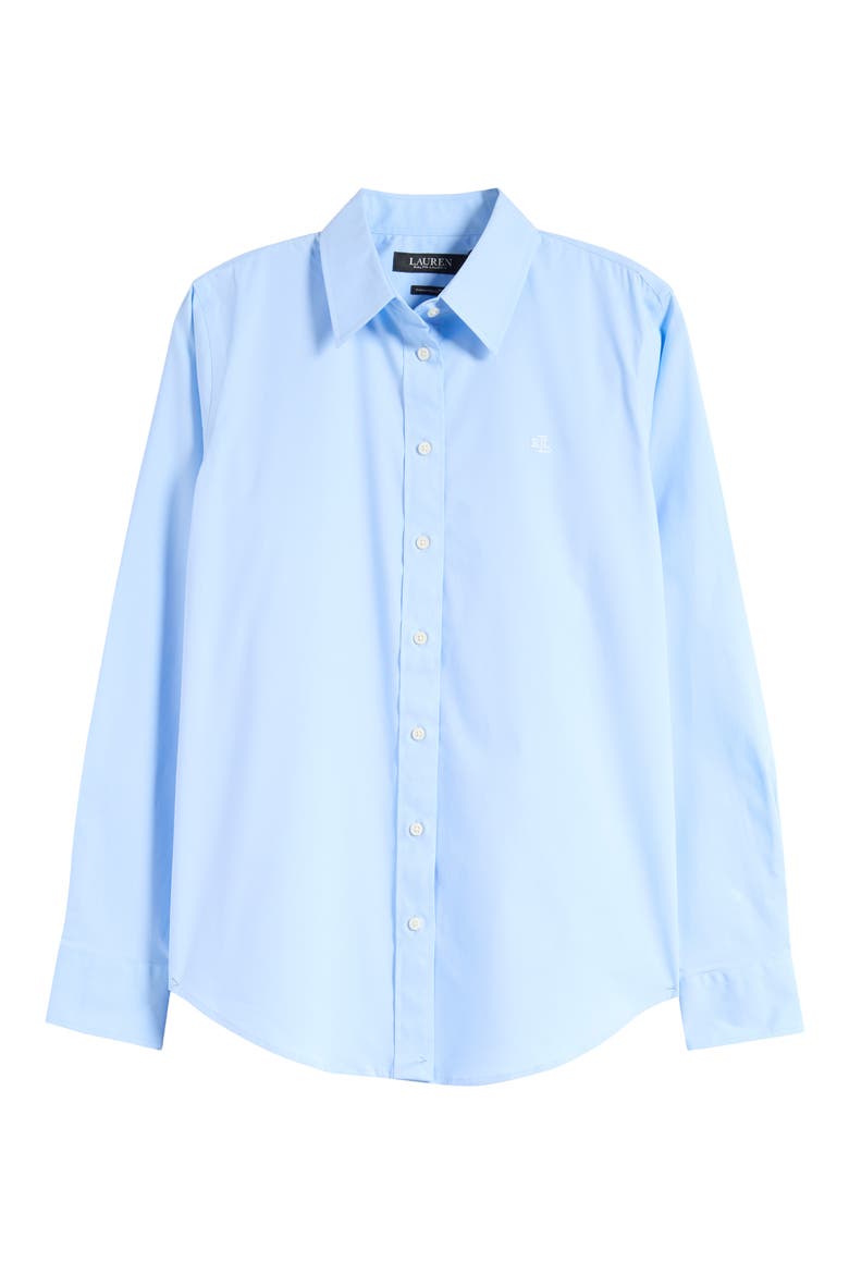 Easy Care Stretch Cotton Shirt, Alternate, color, BLUE