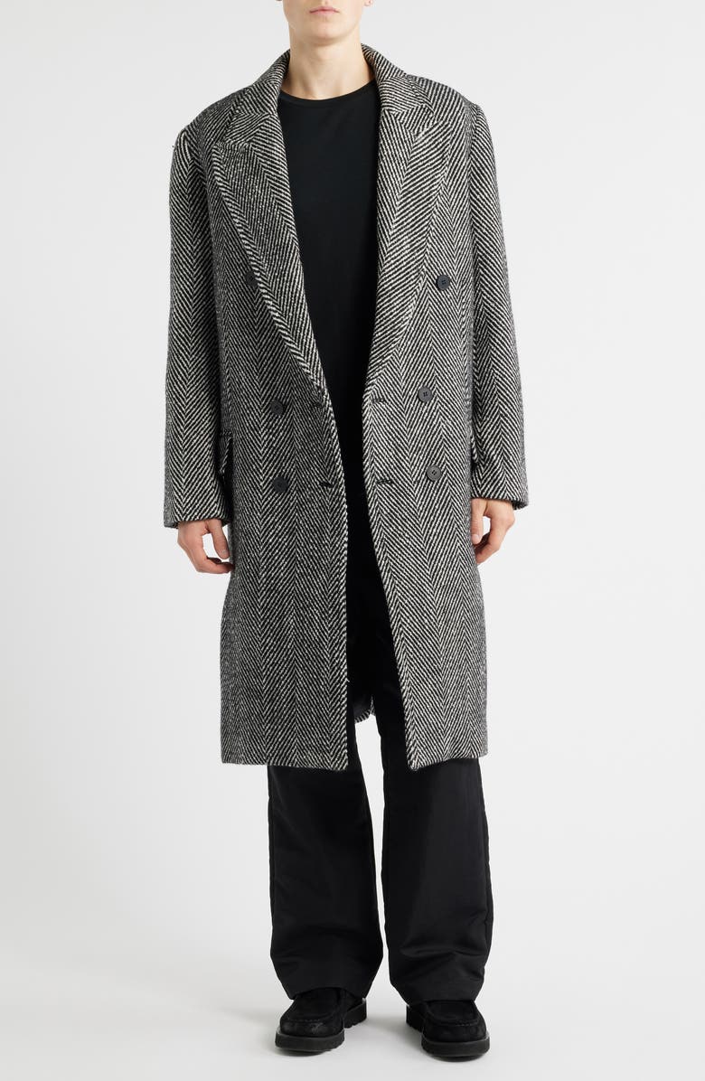 KROST Elliot Herringbone Overcoat, Main, color, Black