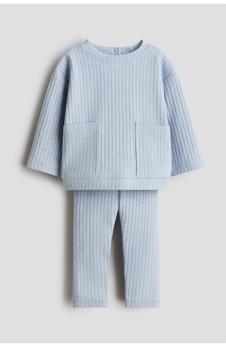 H&M 2-piece Ribbed Cotton Set, Main, color, 