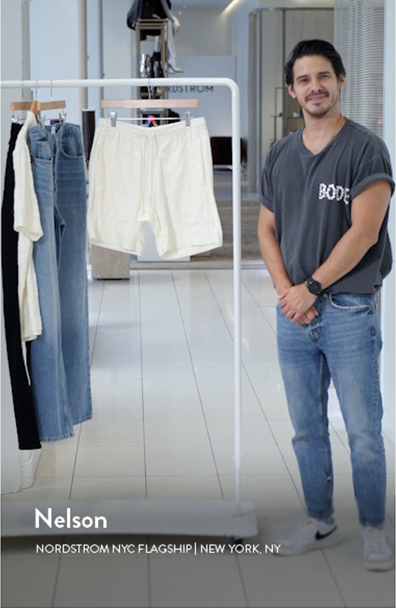 Anzio Monogram Logo Jacquard Terry Cloth Shorts, sales video thumbnail