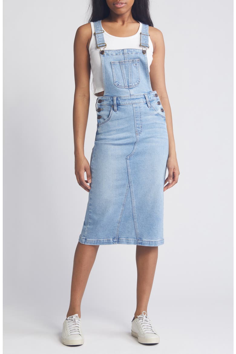 Midi Denim Skirtall, Main, color, MEDIUM WASH