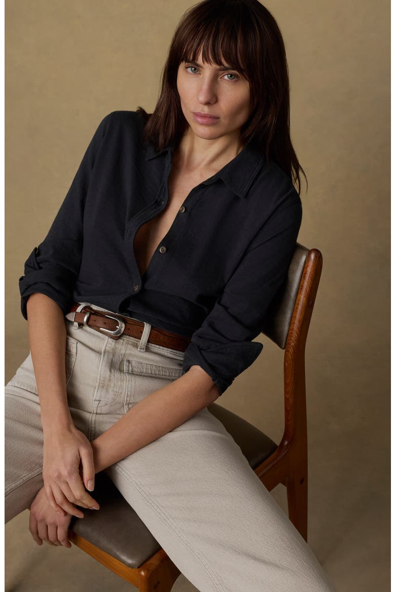 Sunwashed Knit Shirt, Alternate, color, WASHED BLACK