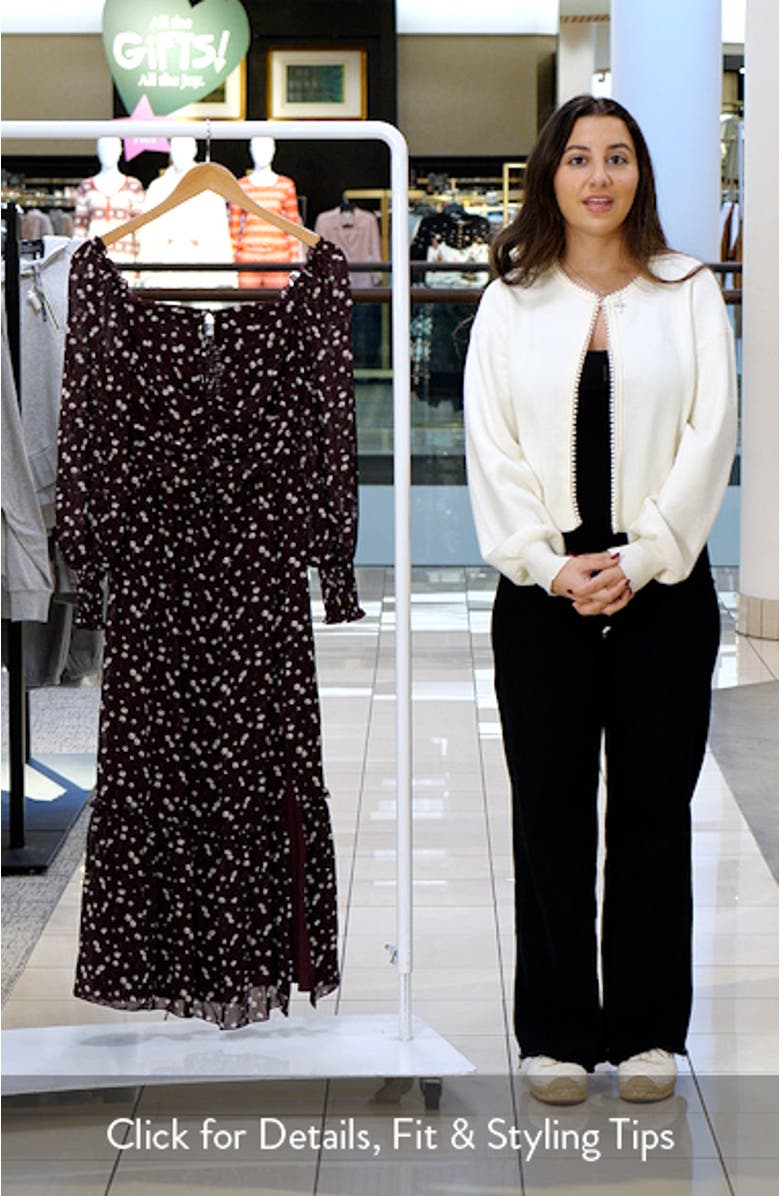 Keziah Floral Long Sleeve Midi Dress, sales video thumbnail