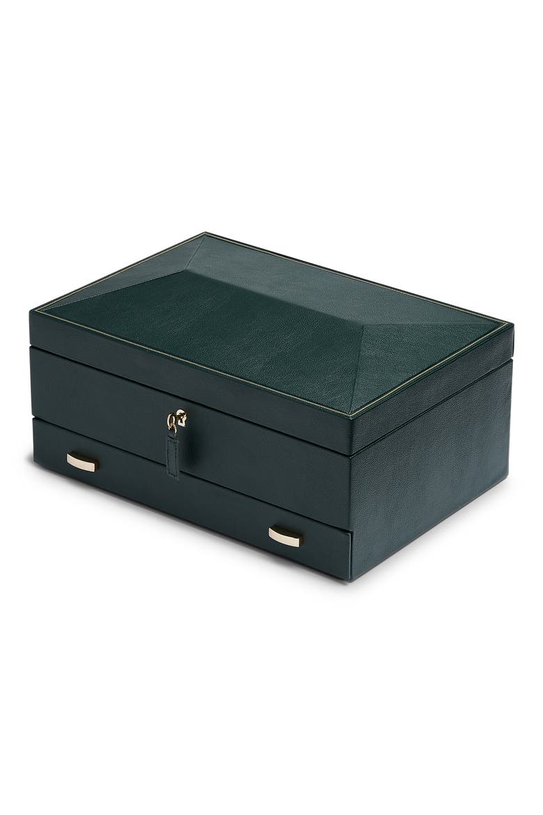 British Racing 10 Piece Watch Box with Drawer, Main, color, GREEN