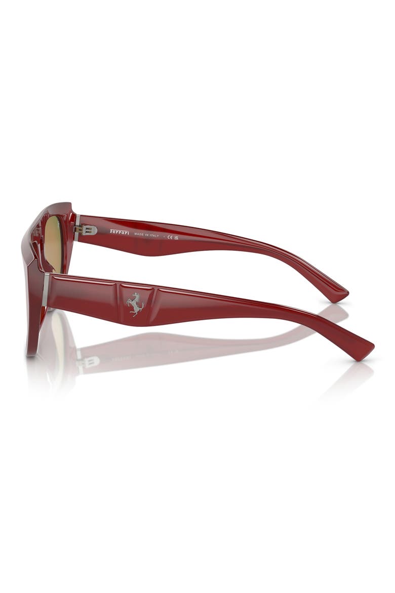 56mm Pilot Sunglasses, Alternate, color, RED / RED
