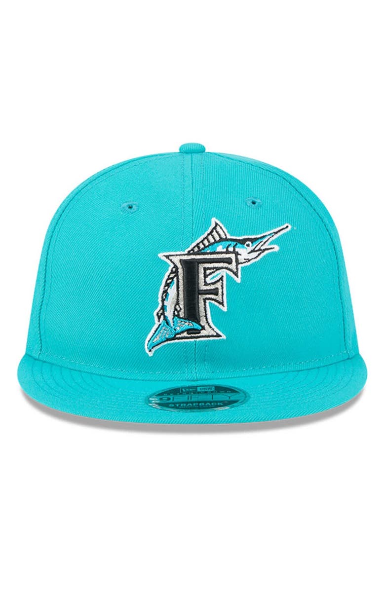 New Era Men's New Era Teal Florida Marlins Baseball Hall of Fame Retro Crown Cooperstown Collection 9FIFTY Adjustable Hat, Alternate, color, 