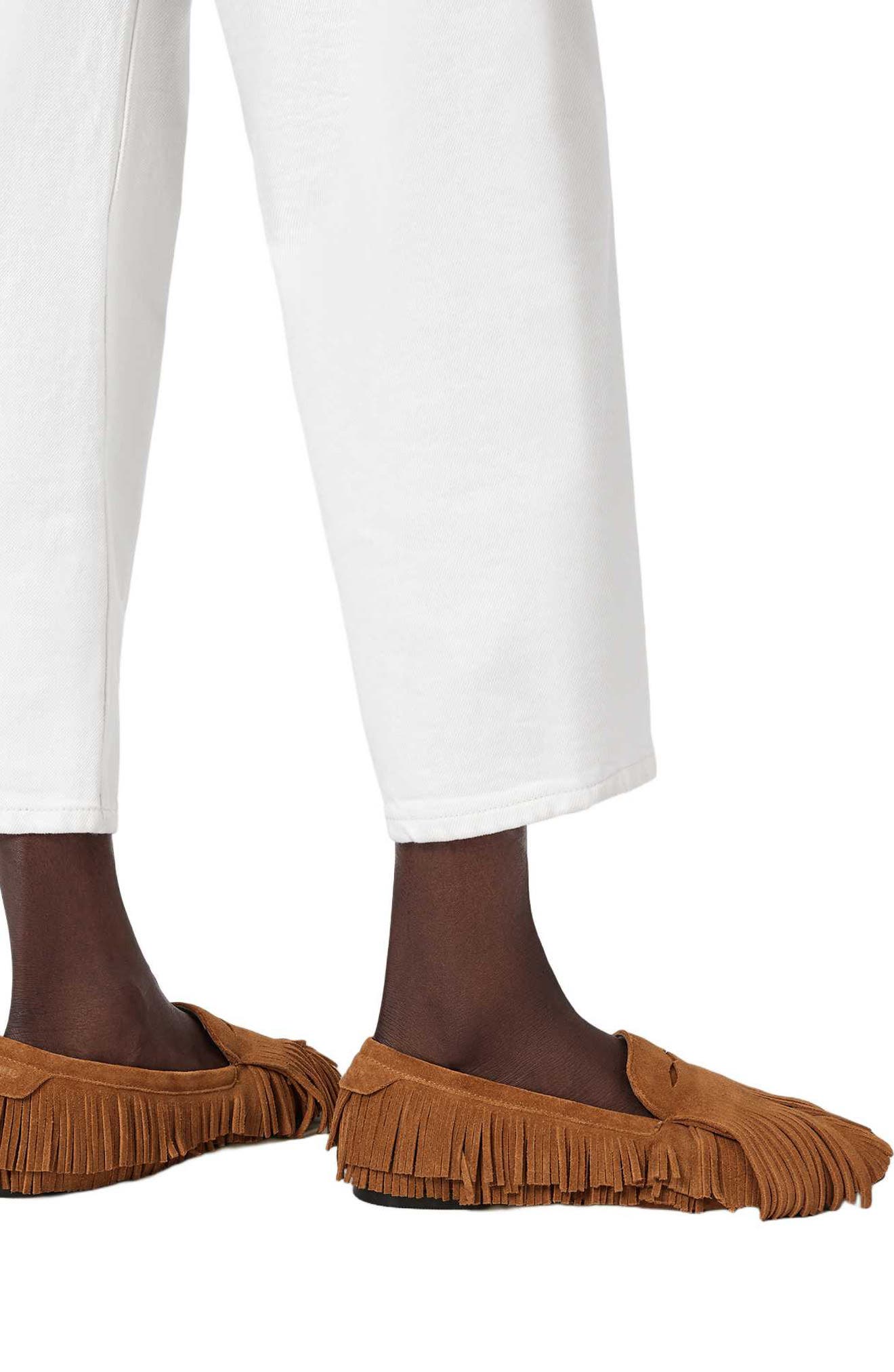 AllSaints Sandy Fringe Loafer, Alternate, color, Tan Brown