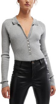 Free People Ready for It Long Sleeve Bodysuit