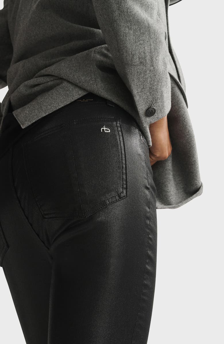 rag & bone Nina High Waist Coated Skinny Jeans, Alternate, color, 