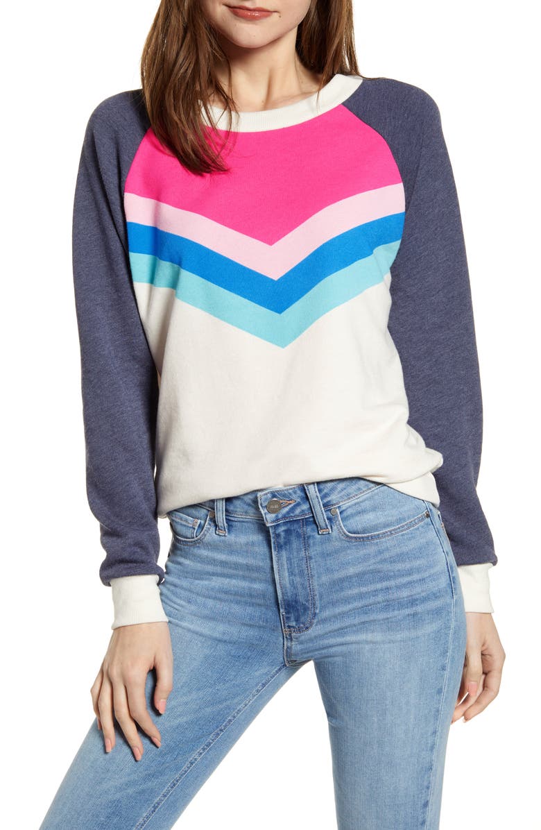 Wildfox Fiona Passion Chevron Pullover, Main, color, 