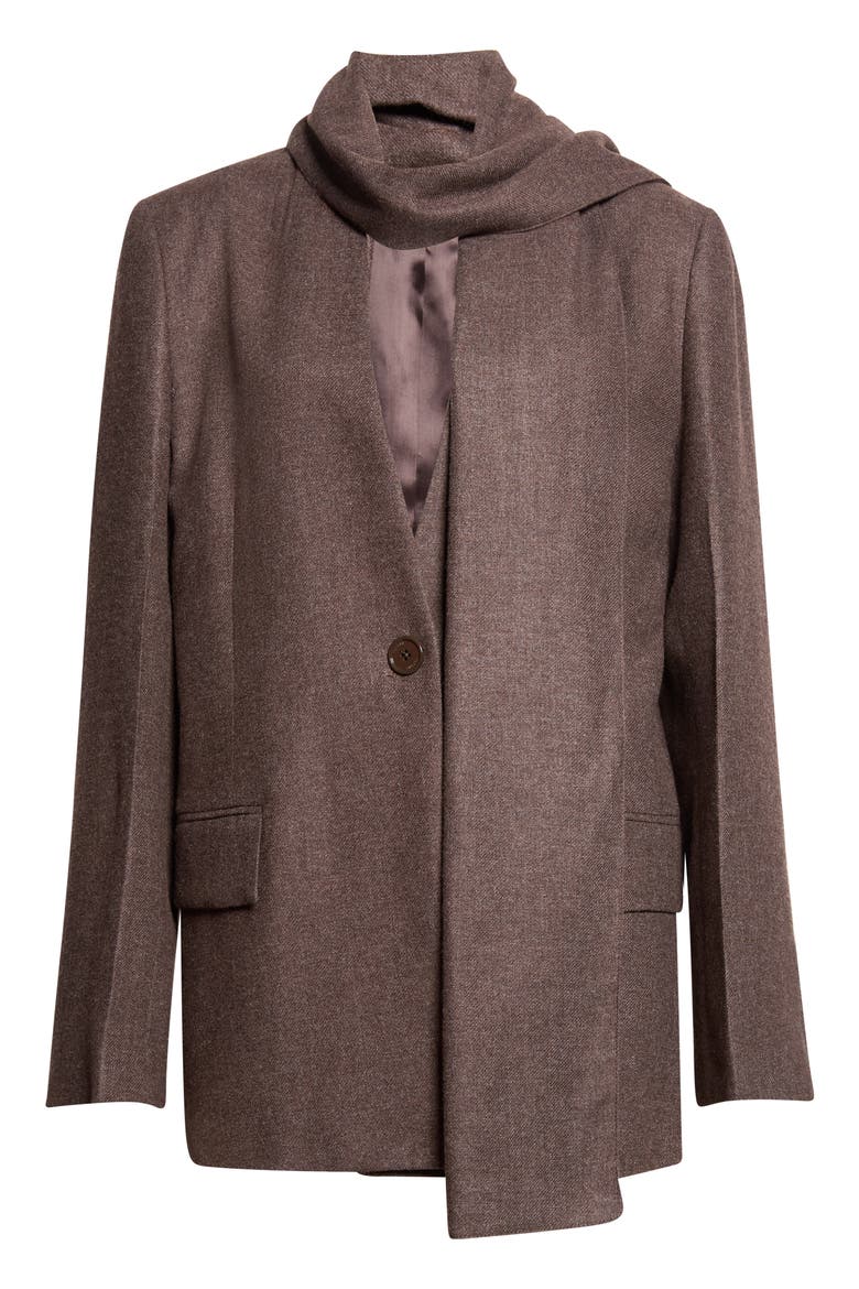 Scarf Lapel Blazer, Main, color, TAUPE MELANGE