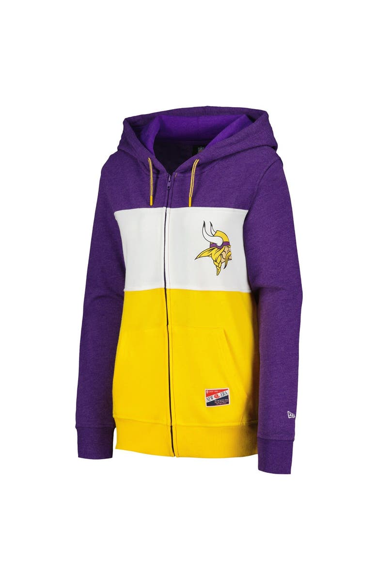 New Era Women's New Era Purple Minnesota Vikings Color-Block Full-Zip Hoodie, Alternate, color, Purple