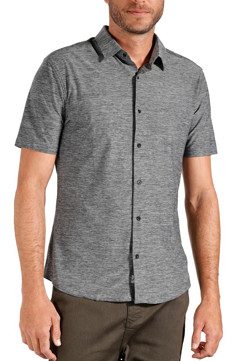 Short Sleeve Slim Tech Shirt, Main, color, Grey