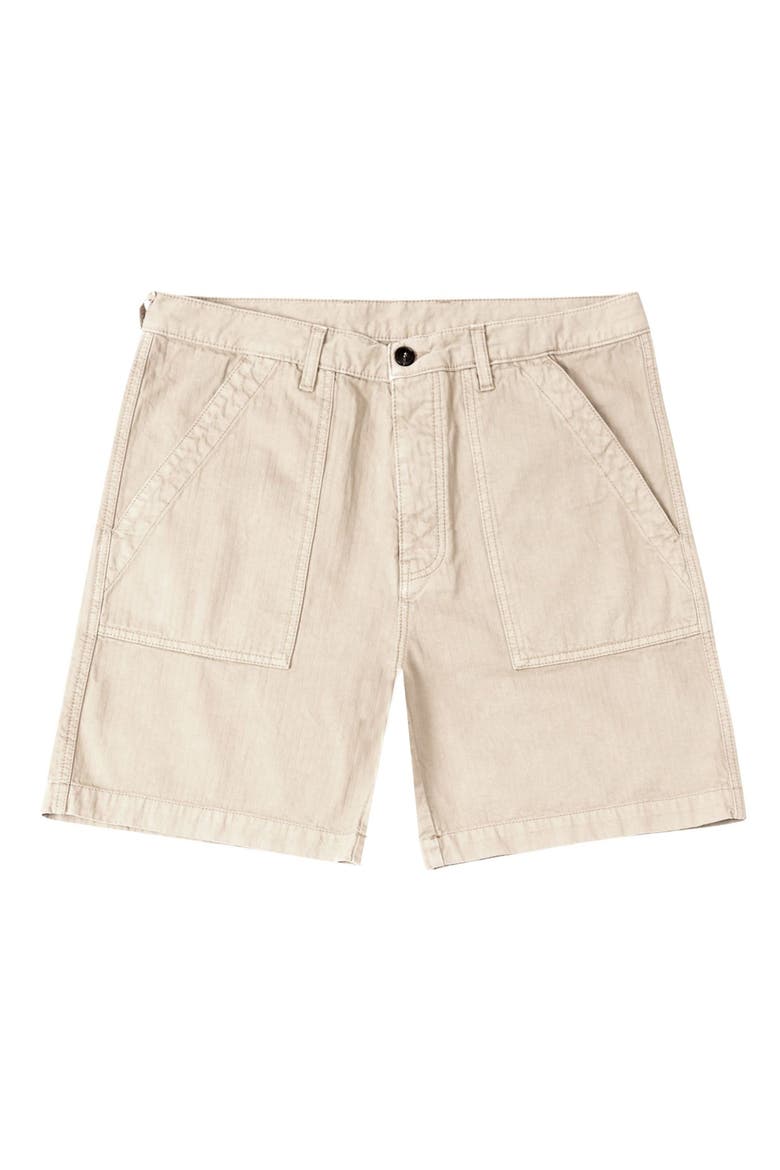 Military Inspired Herringbone Shorts, Main, color, Ecru