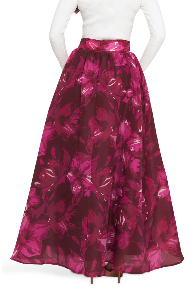 Floral Maxi Skirt, Alternate, color, BURGUNDY
