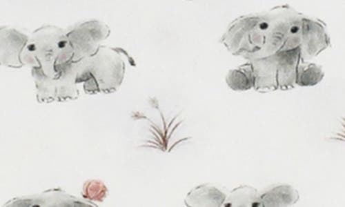L'ovedbaby Elephant Print Organic Cotton Wrap Bodysuit & Footed Pants Set In Baby Elephant