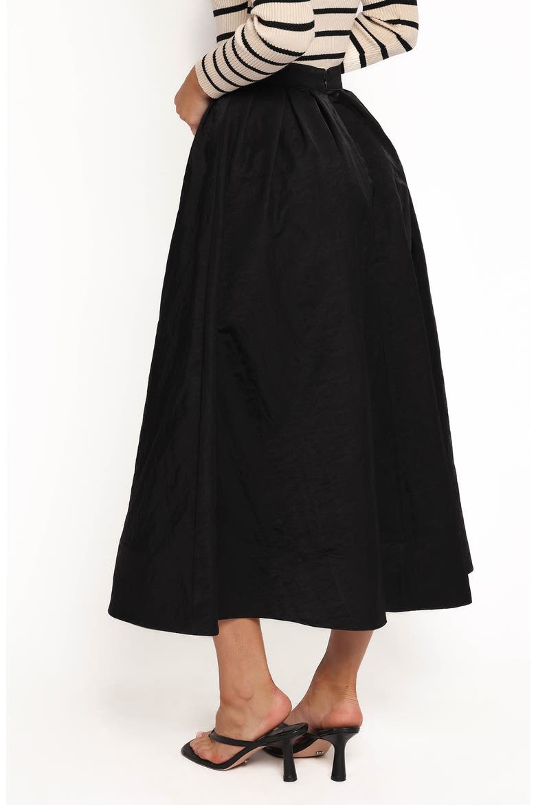 Yuki Pleated Nylon Circle Skirt, Alternate, color, BLACK