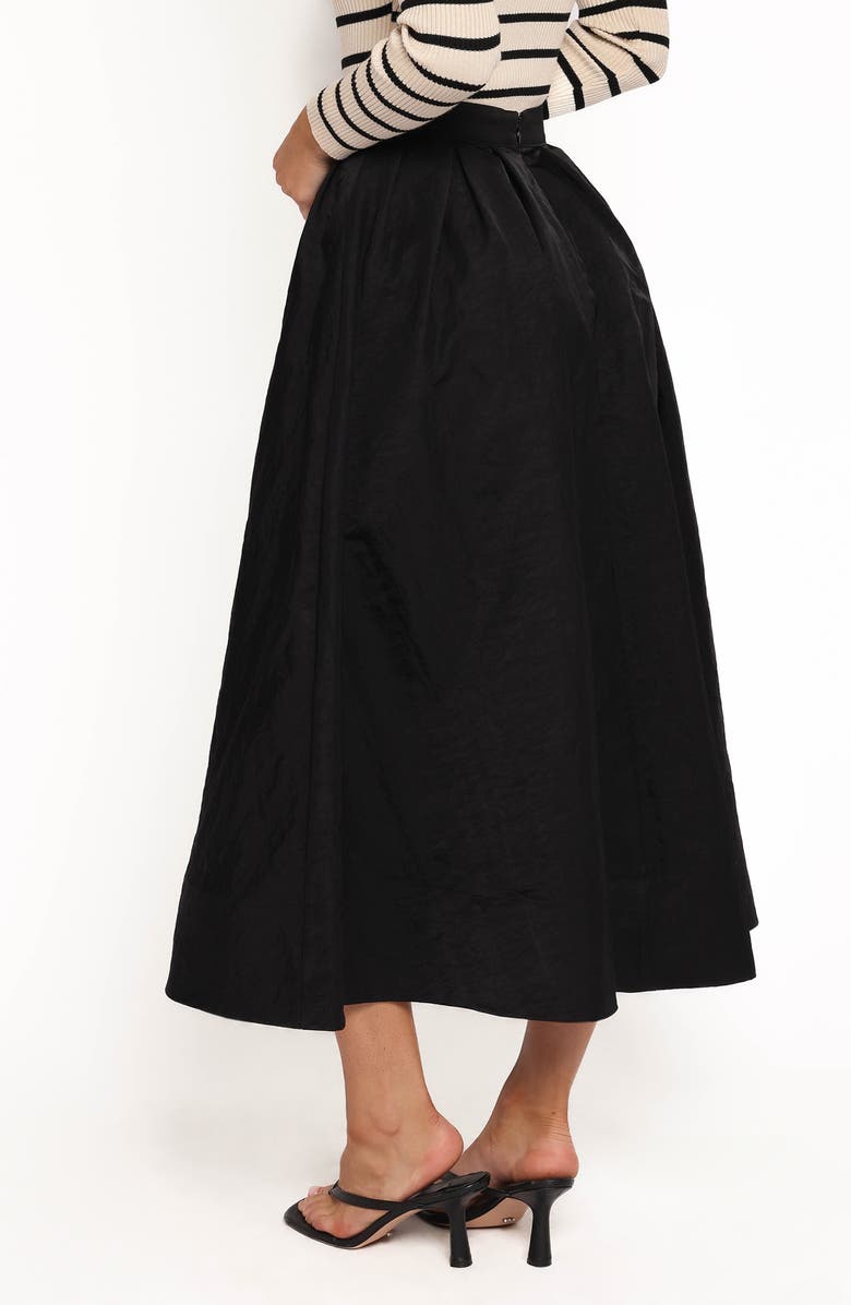 Petal & Pup Yuki Pleated Nylon Circle Skirt, Alternate, color, Black