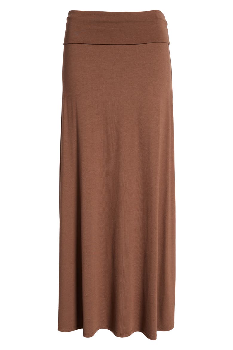 Roll Top Maxi Skirt, Alternate, color, COCO