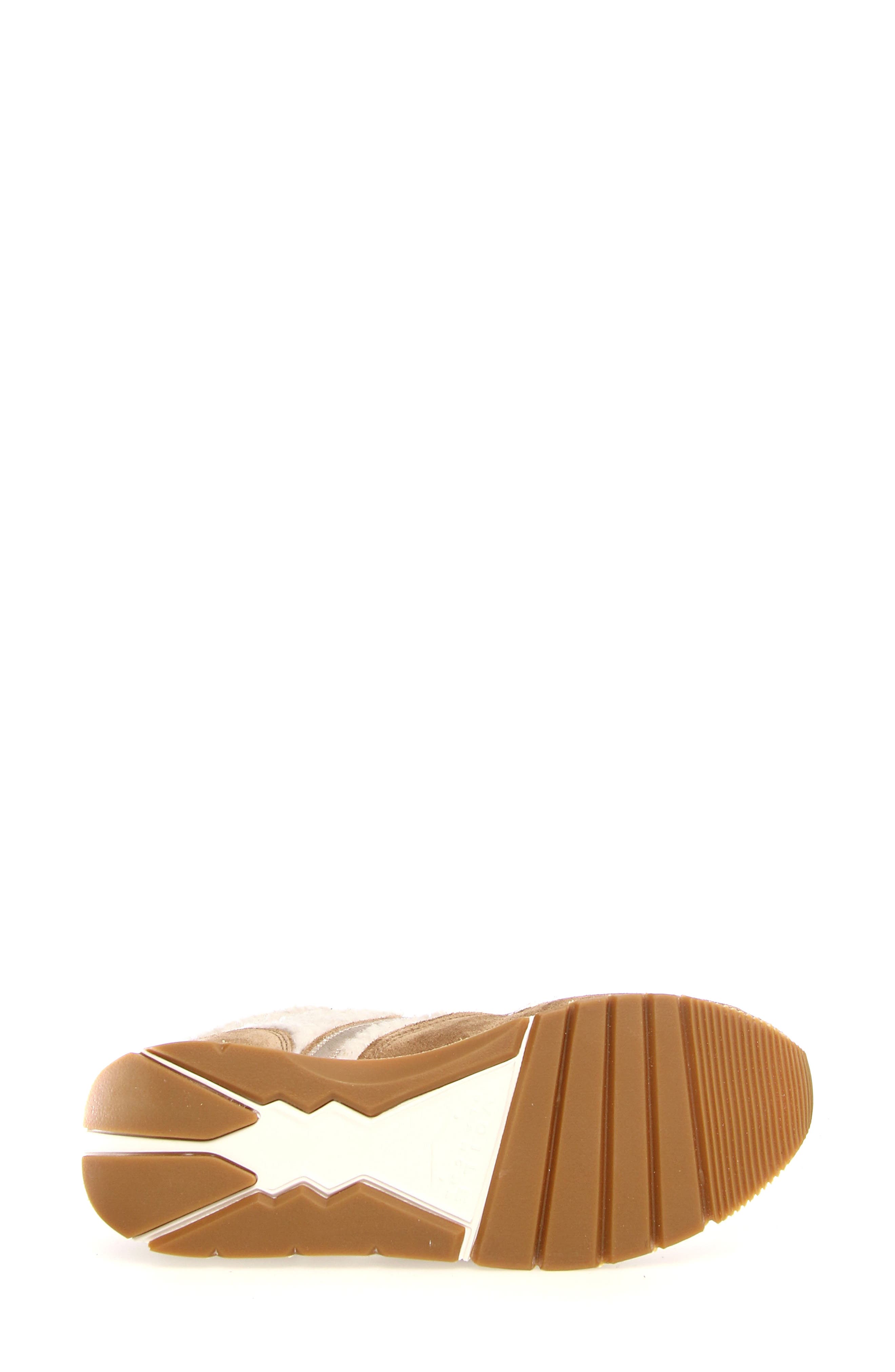 Voile Blanche Julia Genuine Shearling Sneaker, Alternate, color, Brown-Beige