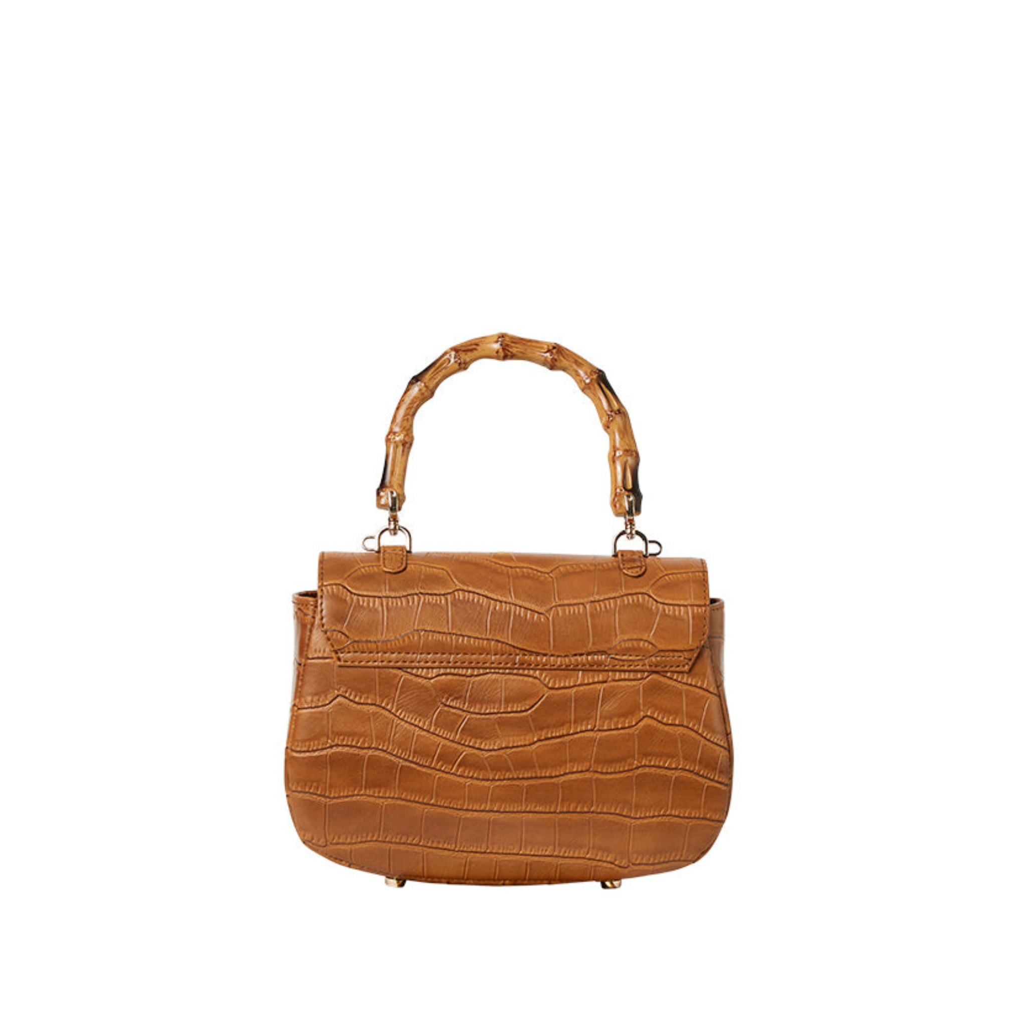 The Chloe Leather Handbag, Alternate, color, Brown Croc