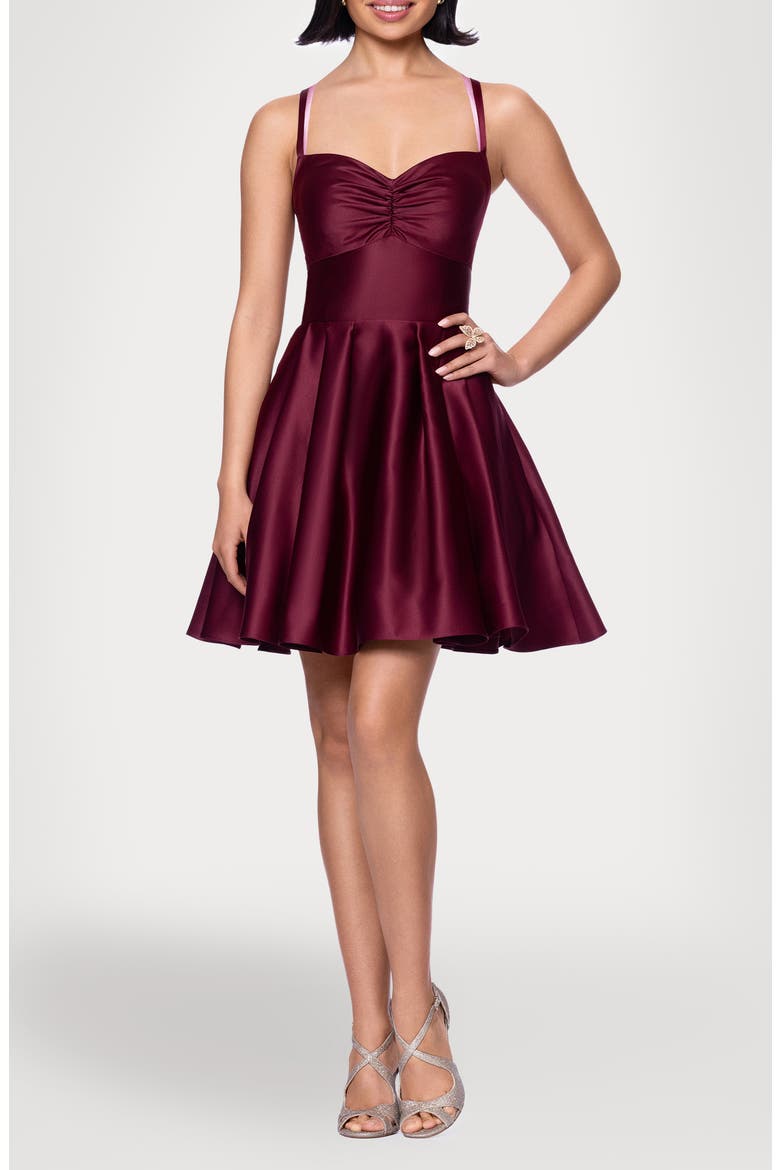 Satin Minidress, Main, color, WINE