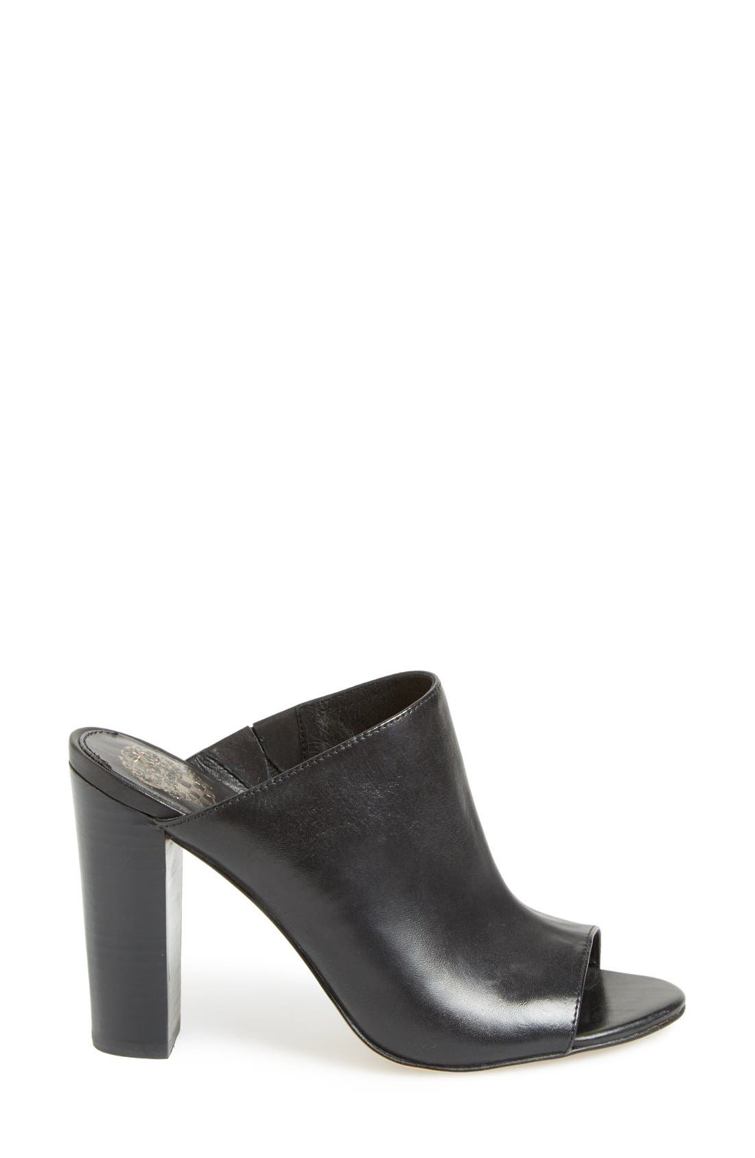 'Vestata' Leather Peep Toe Mule, Alternate, color, BLACK