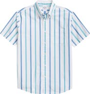 Brooks Brothers Friday Regular Fit Stripe Short Sleeve Cotton Poplin Button-Down Shirt
