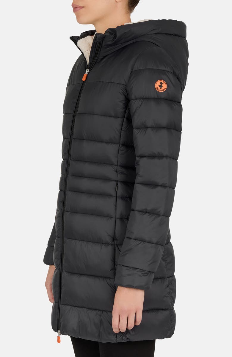 Save The Duck Raven Waterproof Faux Fur Trim Puffer Jacket, Alternate, color, 