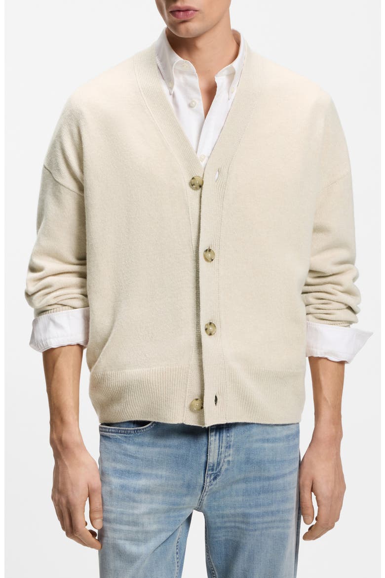 Ucone Virgin Wool Cardigan, Main, color, OPEN WHITE