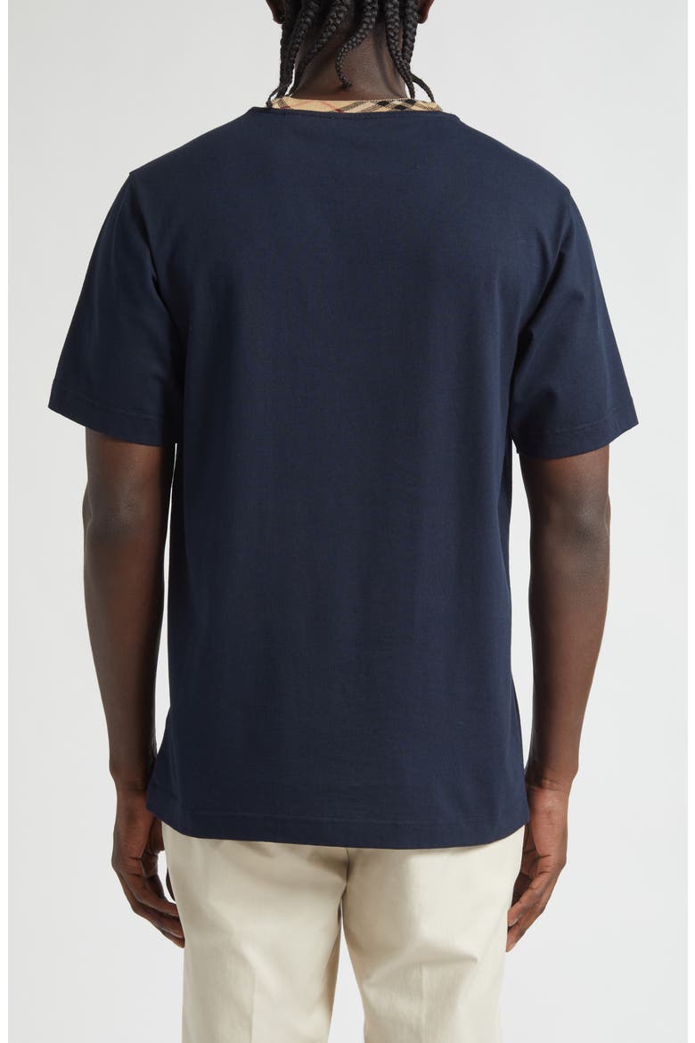 Ryan Check Trim T-Shirt, Alternate, color, NAVY