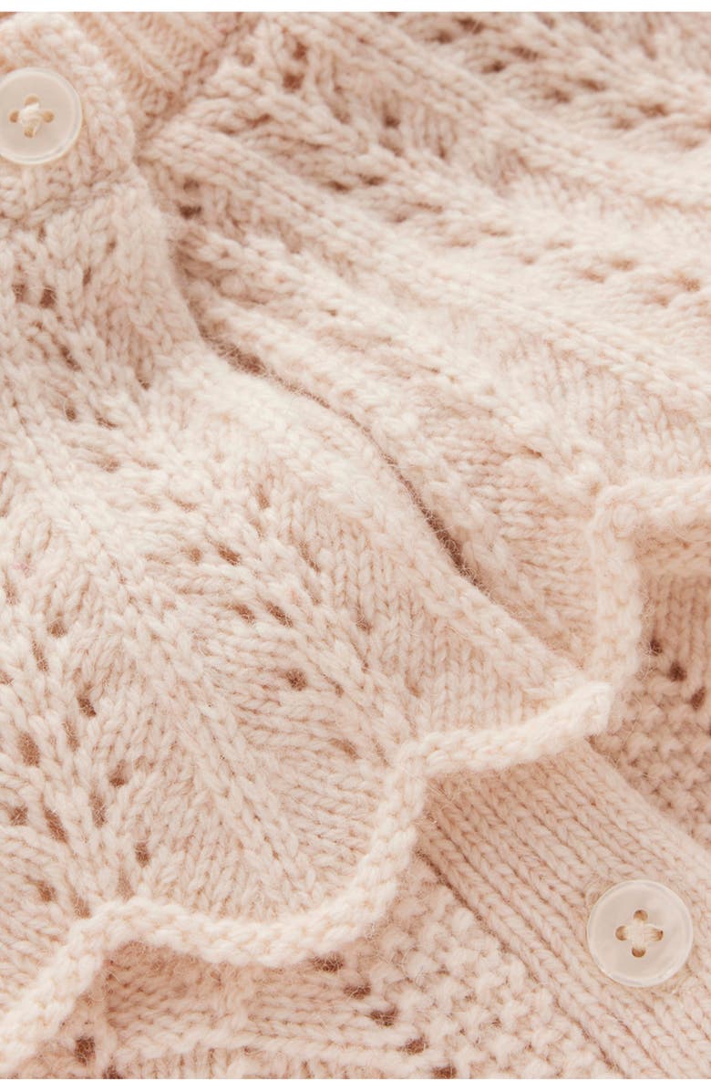 Boden Scallop Collar Wool, Cotton & Alpaca Pointelle Cardigan, Alternate, color, Warm Ivory Melange