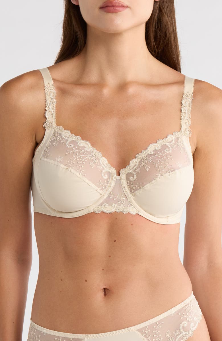 Simone Perele 'Delice' Embroidered Underwire Bra, Main, color, Topaz Beige
