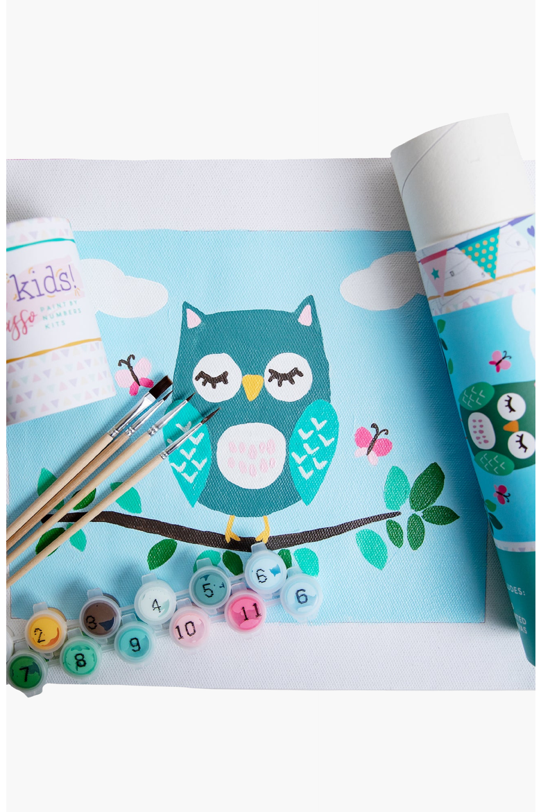 Olivia Owl Paint-by-Numbers Kit, Main, color, Teal / Aqua