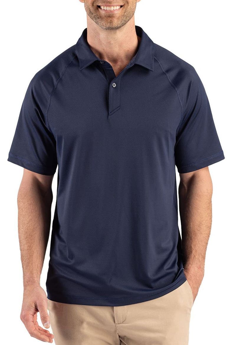 Prospect Epic Confidence Textured Performance Polo, Main, color, NAVY BLUE