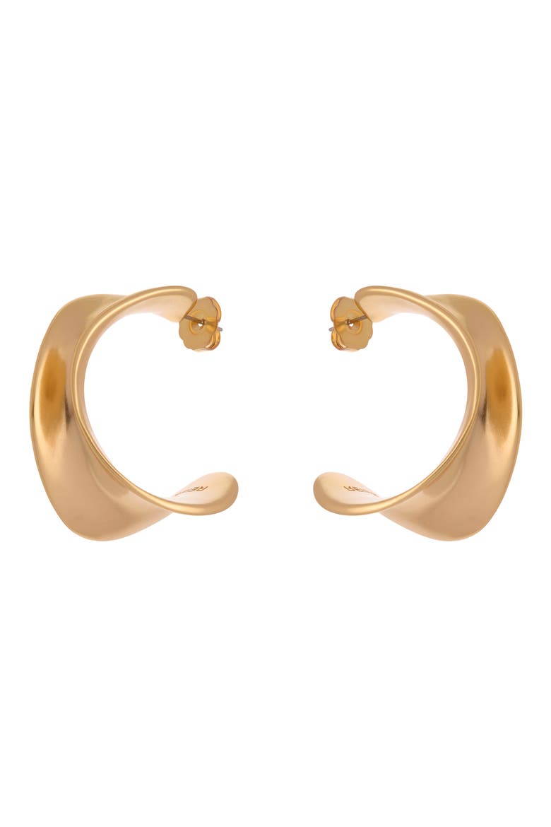Savanna Sculptural Hoop Earrings, Alternate, color, GOLD TONE