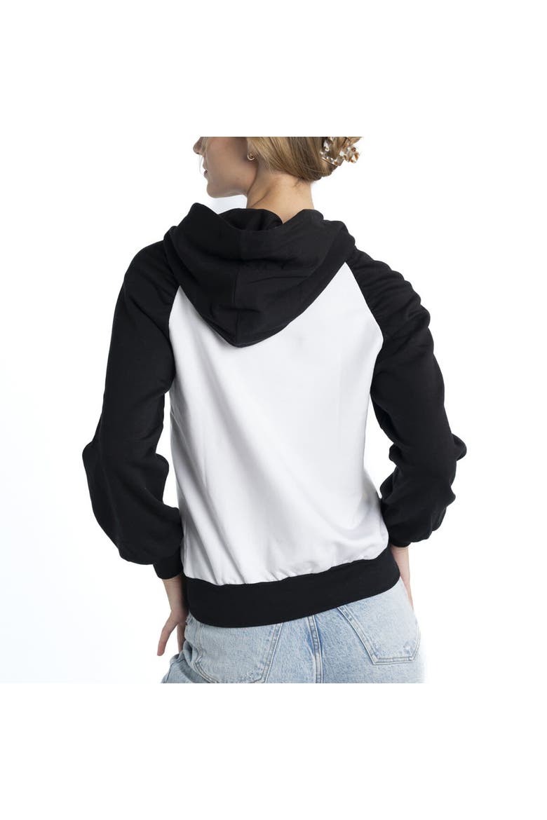 Women's Lusso White Los Angeles Lakers Marlowe Tri-Blend Raglan Pullover Hoodie, Alternate, color, White