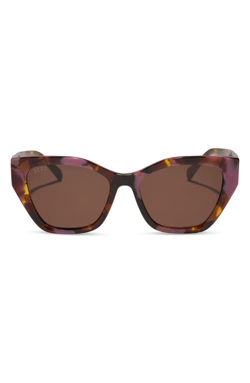 DIFF Evie 54mm Cat Eye Sunglasses in Brown 