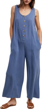 WISHLIST Button Front Sleeveless Jumpsuit