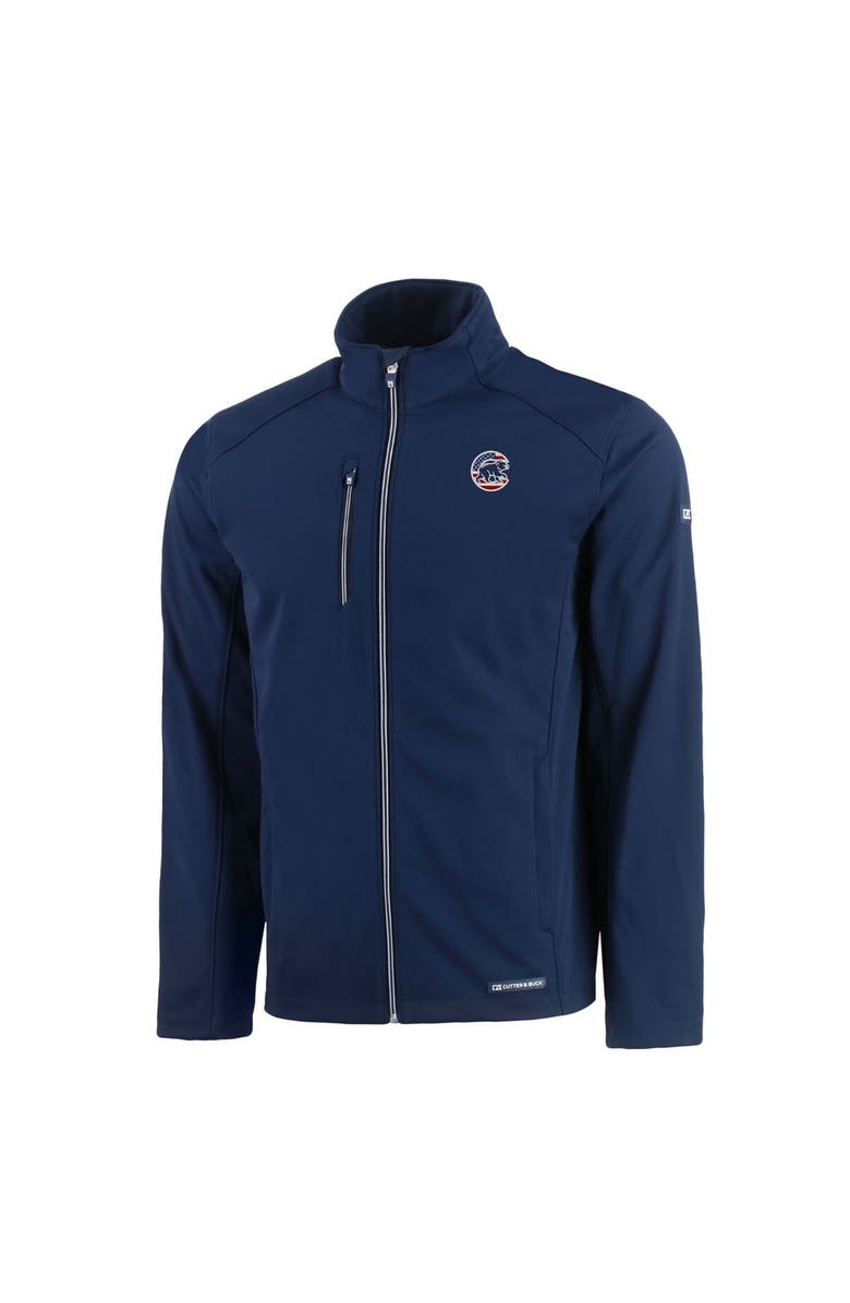 Cutter & Buck Men's Cutter & Buck Navy Chicago Cubs Americana Logo Evoke Eco Softshell Recycled Full-Zip Jacket, Alternate, color, Navy