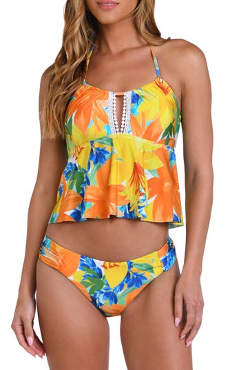 Sunshine 79 Summertime Vibes Halter Swim Top In Multi