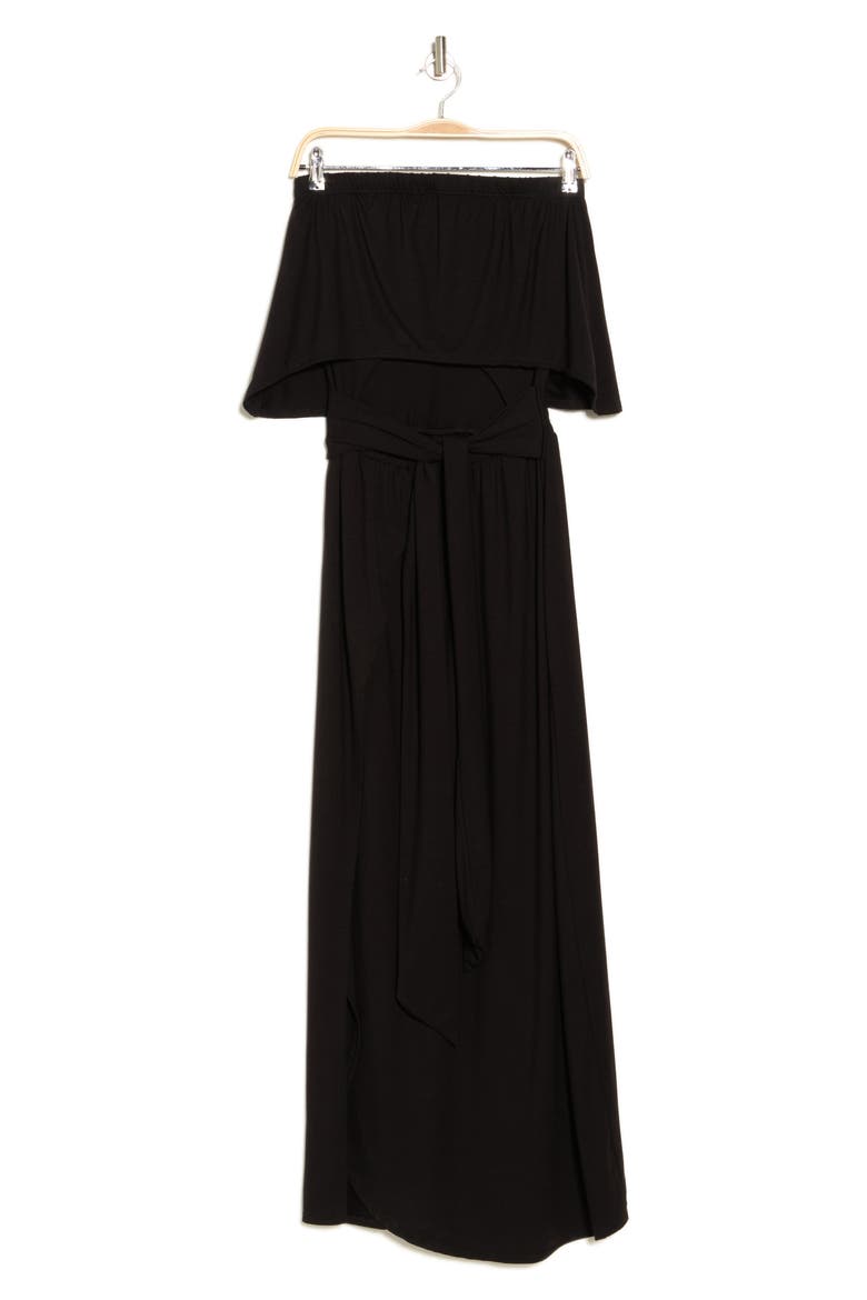 Front Cutout Maxi Dress, Alternate, color, BLACK