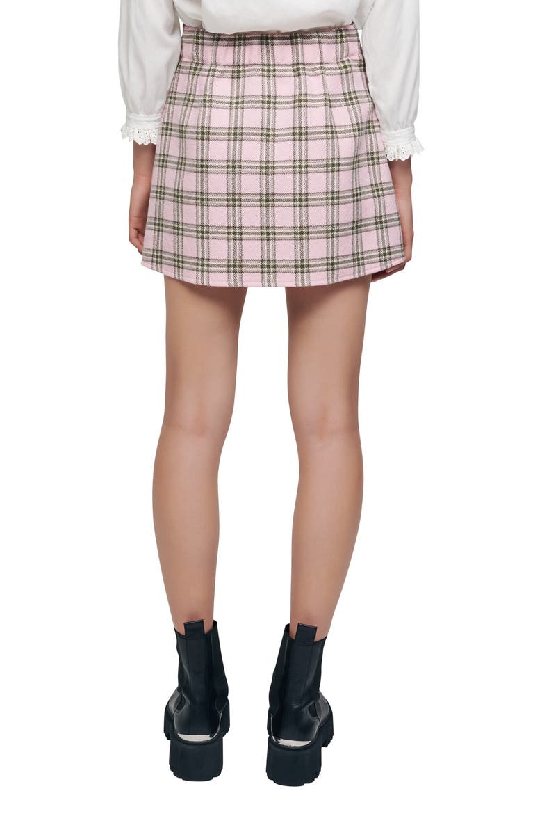 Jalisa Check Virgin Wool Skirt, Alternate, color, ROSE