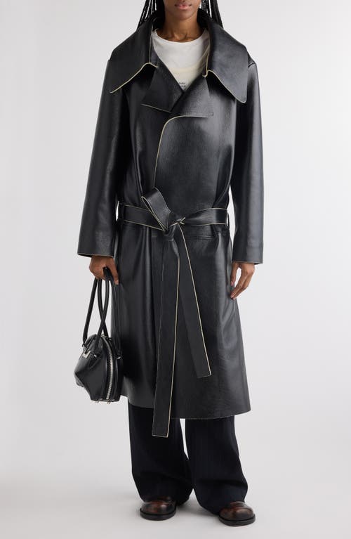 Acne Studios Lekata Leather Belted Coat In Black