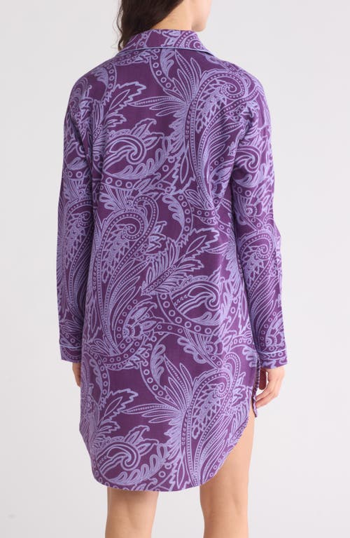 Ted Baker London Flannel Night Shirt In Julian Light Plum