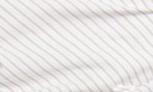 Charles Henry Stripe Ruched Waist Cotton Blend Midi Dress In Neutral