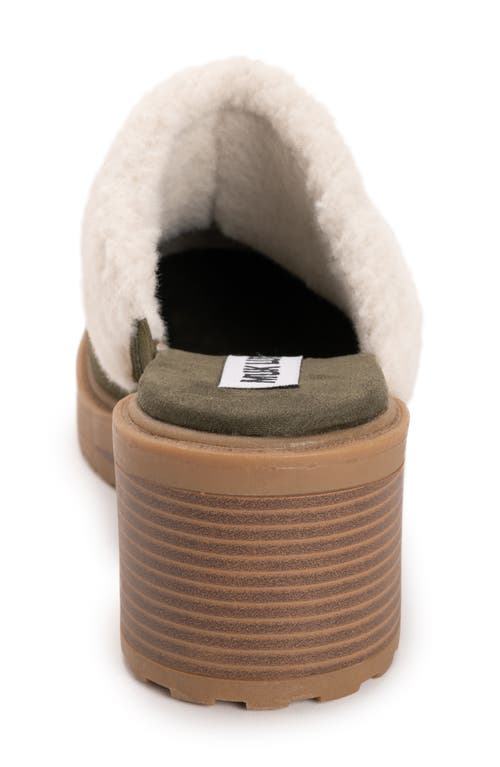 Muk Luks Sophia Faux Fur Trim Mule In Green